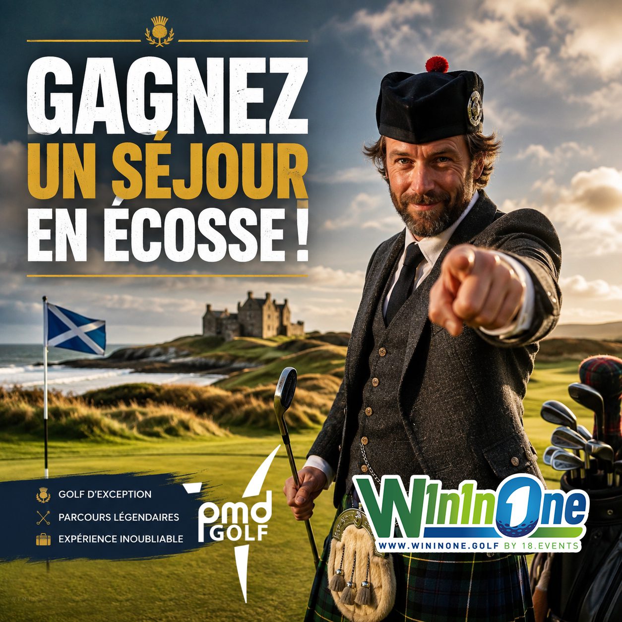 Parcours de golf au bord du Loch Lomond en Écosse
